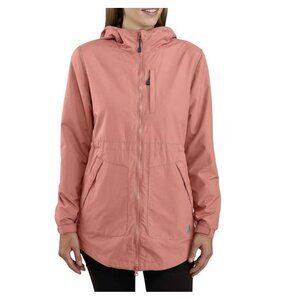 Carhartt Women’s Large 12-14 Rockford Lightweight Long Rain Jacket Coral Orange